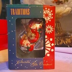 Vintage Christmas Tree Ornament Elves & Reindeer